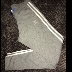 Grey Adidas 3 Stripes Leggings